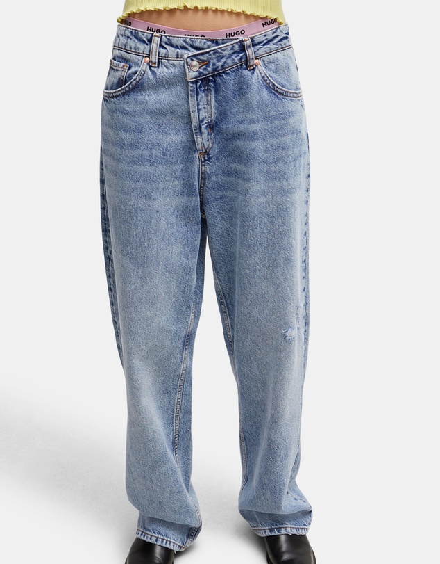 HUGO - Relaxed-Fit Quartz Blue Denim Jeans