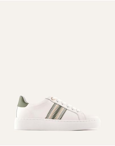WHITE/SAGE LEATHER