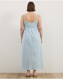 Atmos&Here Curvy - Alex Linen Blend Empire Waist Midi Dress