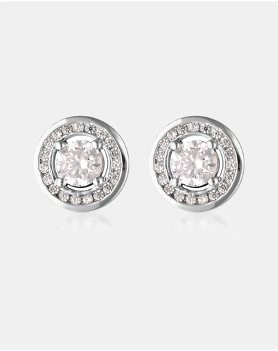Georgini - Milestone Cubic Zirconia Silver Halo Earrings