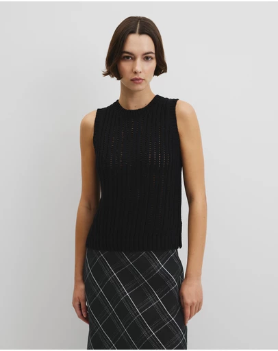 Country Road - Australian Good Earth Cotton Pointelle Knit Tank