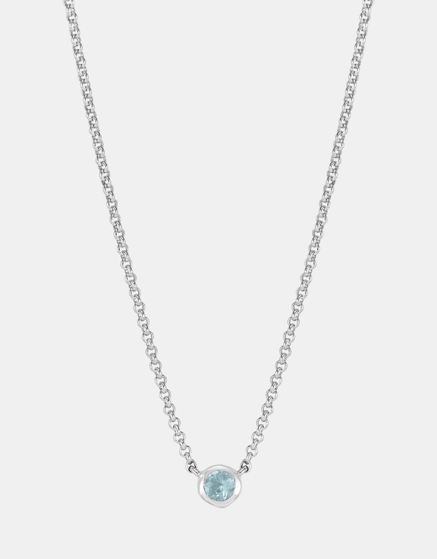 Dower & Hall - Women's Aquamarine Round Dewdrop Pendant In Sterling Silver