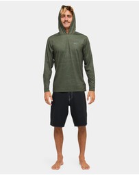 Billabong - Mens Arch Mesh Loose Hooded Long Sleeve Rash Vest