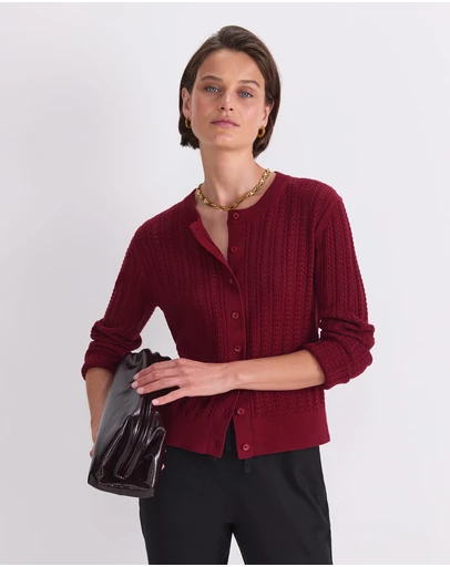 Sportscraft - Elka Cable Pointelle Cardigan