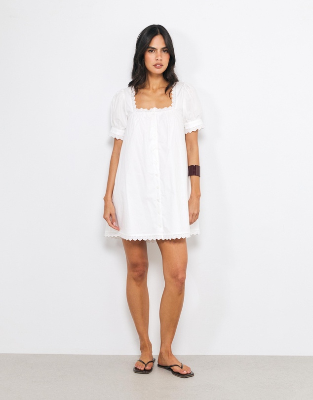 AERE - Sio Lace Trim Mini Dress