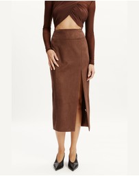 Bardot - Dante Vegan Suede Midi Skirt