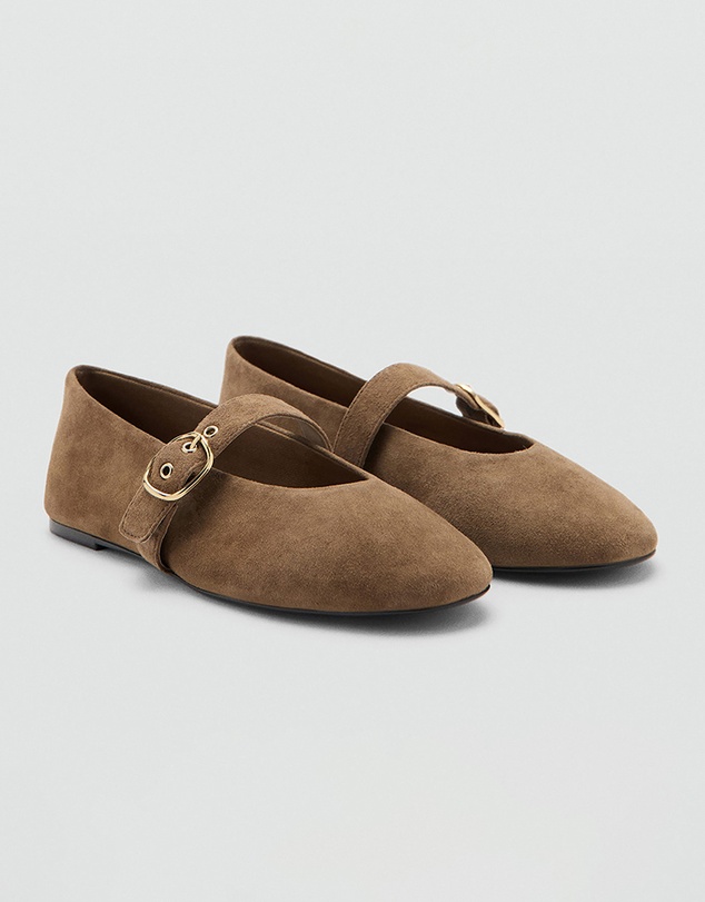 M.N.G - Suede Leather Ballet Flats