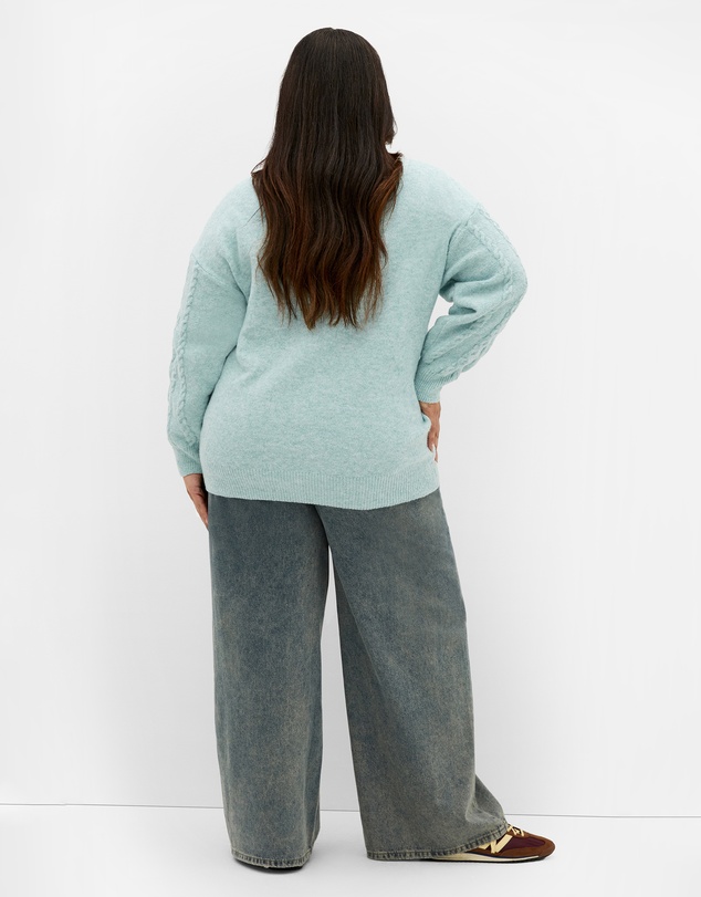 City Chic - Plus size Claudia Relaxed Knit Jumper - seafoam