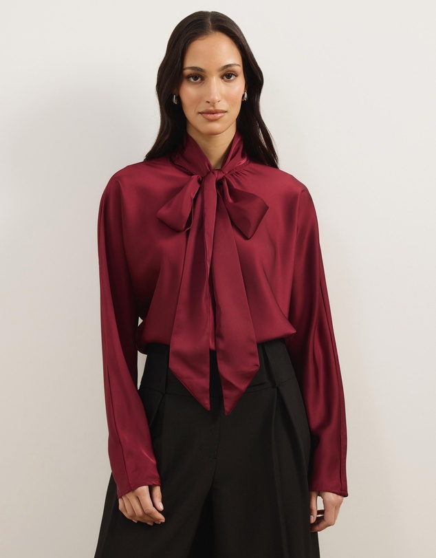 Atmos&Here - Caliah Satin Scarf Top