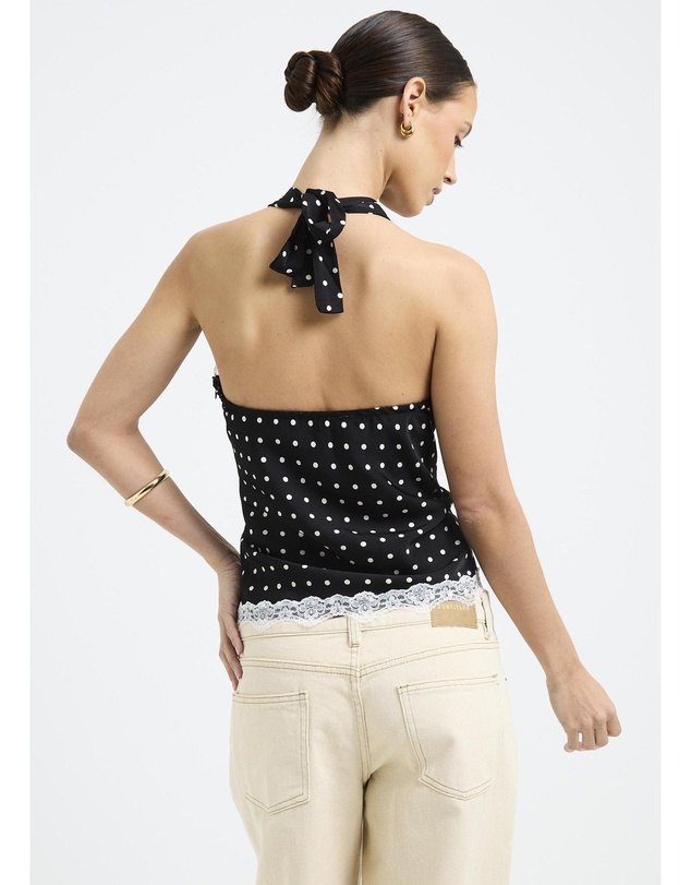 Alice In The Eve - Macko Polka Lace Halter Top