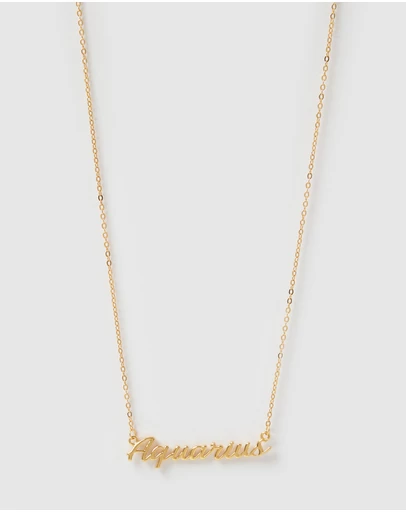 Izoa - Aquarius Written Star Sign Necklace