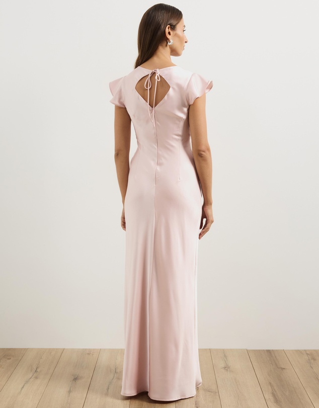 Atmos&Here - Becca Lace Trim Satin Maxi Dress