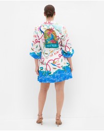 City Chic - Tahlia Spirit Print Mini Dress - White