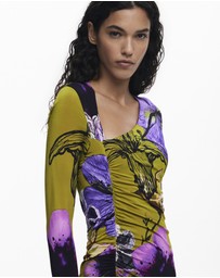 Desigual - Asymmetric neckline dress designed by Mr. Christian Lacroix