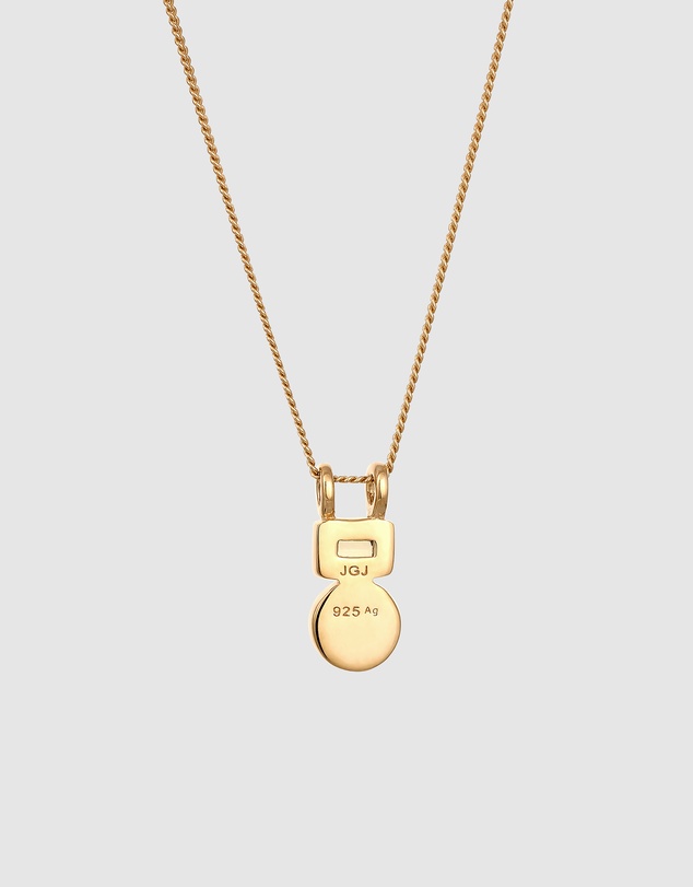 Elli Jewelry - Necklace Agate Circle 925 Sterling Silver Gold-Plated