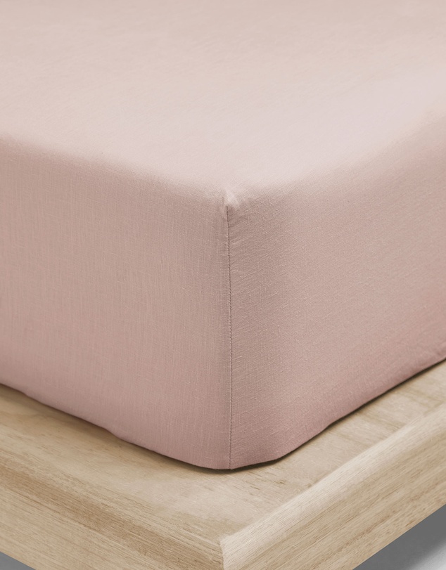 Aura Home - Evie Stonewash Organic Cotton Sheet Set in Blush Pink