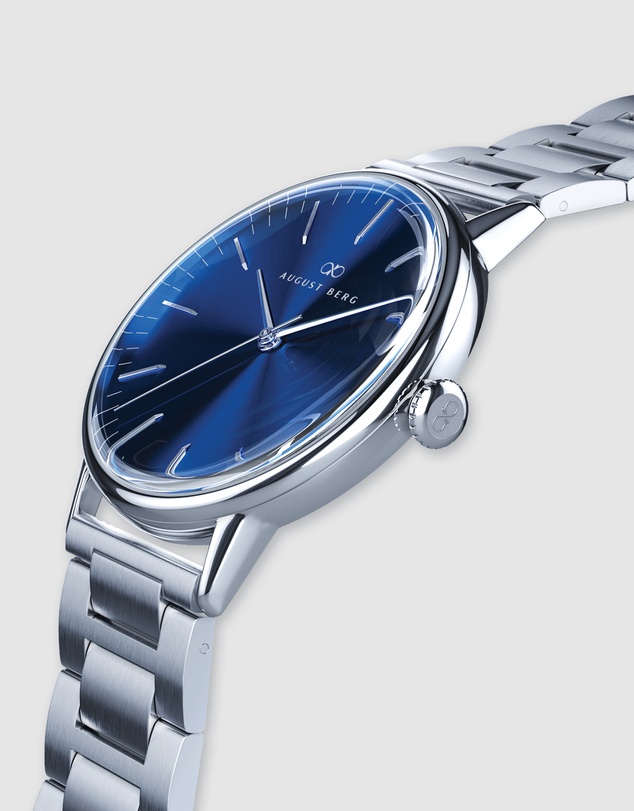 August Berg - Serenity Link 40mm Deep Blue Silver Watch