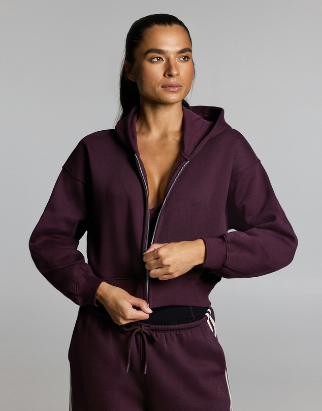 Rockwear - Cosy Fleece Cropped Zip Through Hoodie