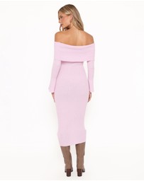 Petal & Pup - Domitia Off Shoulder Knit Dress - Purple