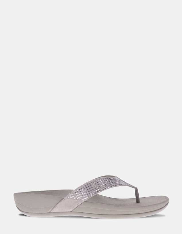 Mia Vita - Allora Toe Post Sandal - Silver Rhinestone