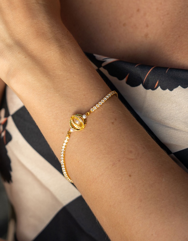 Georgini - Majesty Freshwater Pearl And Cubic Zirconia Bracelet Gold