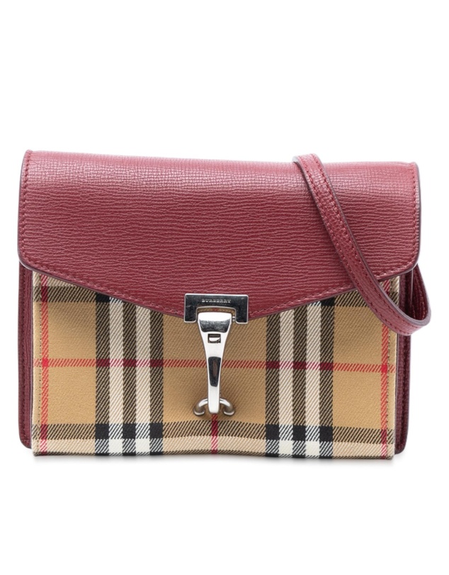 Pre-Loved by Azura Reborn - Pre-Loved Small Leather and House Check Canvas Derby Macken Crossbody