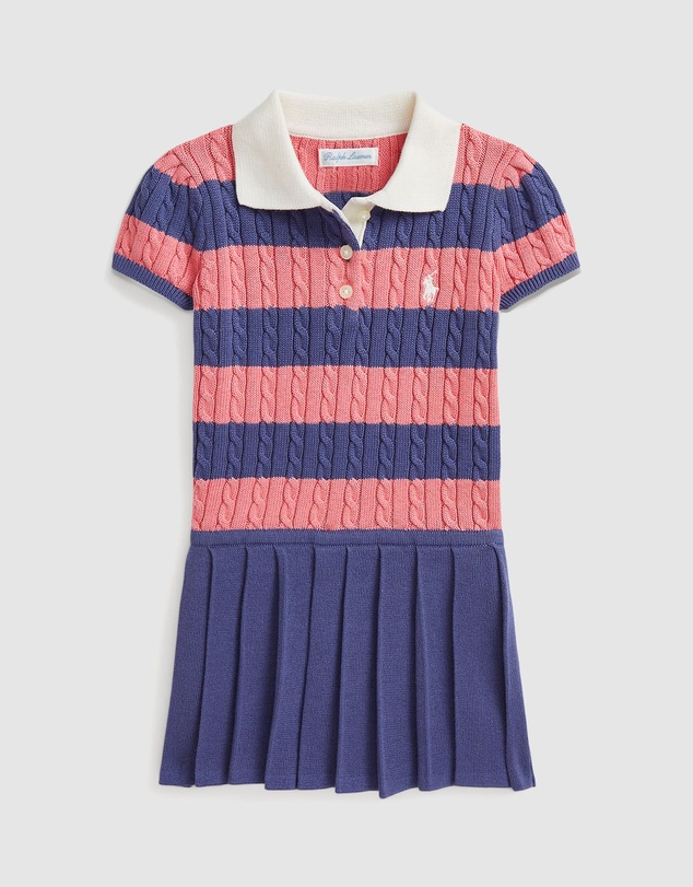 Polo Ralph Lauren - Striped Cable-Knit Cotton Sweater Dress - Babies