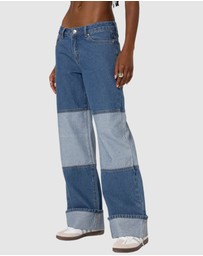 EDIKTED - Lindsey Two Tone Cuffed Jeans