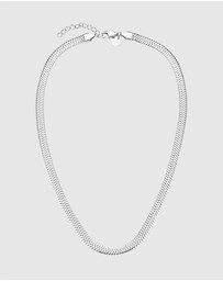 Rosefield - Large Snake Silver-Tone Necklace