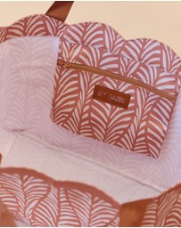 Sky Gazer - Scalloped Edge Beach Bag- Mocha Fern
