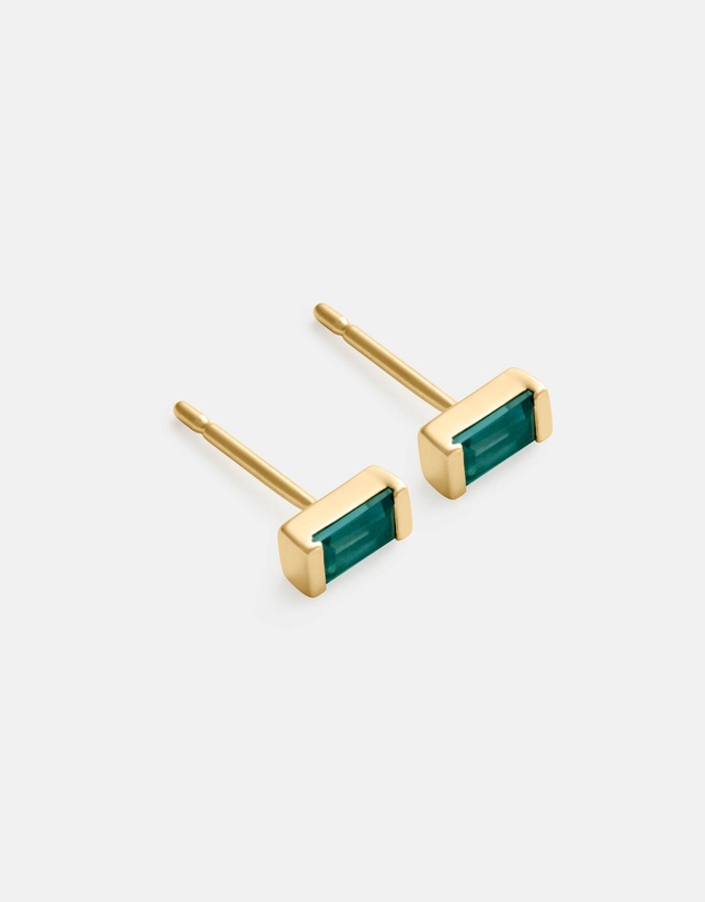 Kirstin Ash - Baguette Birthstone Studs September - London Blue Top