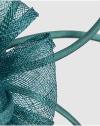 Max Alexander - Sinamay Teal Flower Racing Fascinator