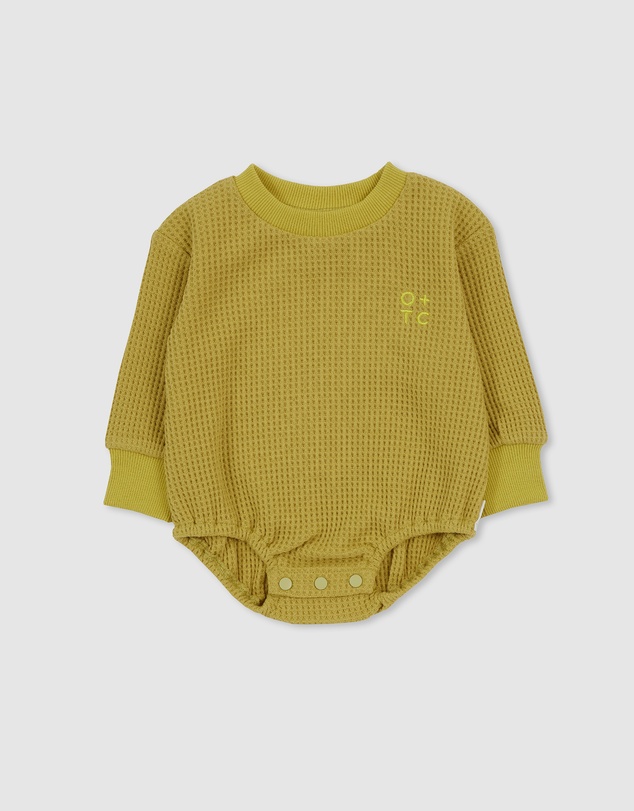 Olive & The Captain - Moss Waffle Sweater Romper