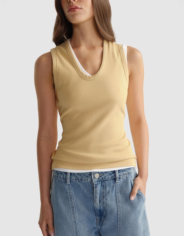 Decjuba - D-Luxe Ribbed Scoop Tank