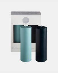 porter green - escc medium pillar candle soy-blend unscented candles