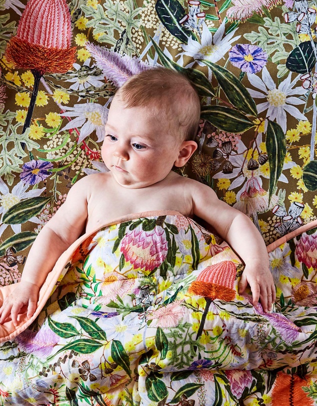Kip&Co - Native Plantation Organic Cotton Fitted Sheet Cot - Babies
