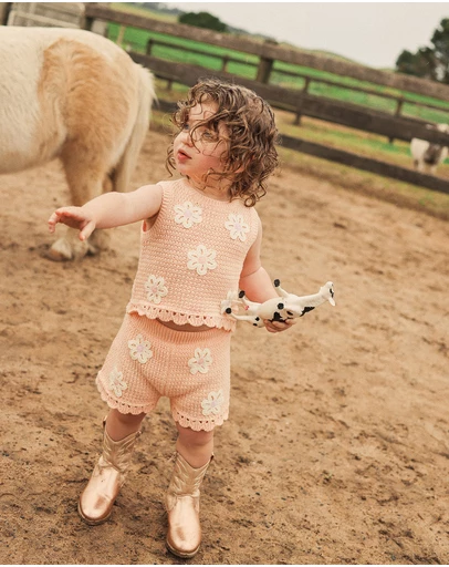Kynd Baby - Crochet Short in Blooms