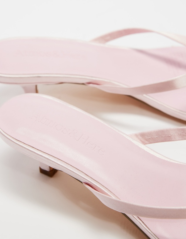 Atmos&Here - Oceane Satin Kitten Heel Sandals