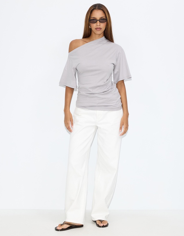 Dazie - Hazel Ruched Jersey Short Sleeve Top