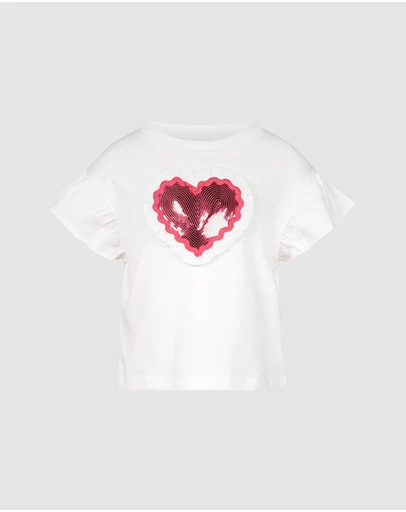 Fleur Harris - 'Heirloom Treasures' Frilly Tee in Snow White