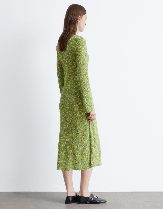 & Other Stories - Floral V-Neck Midi Dress