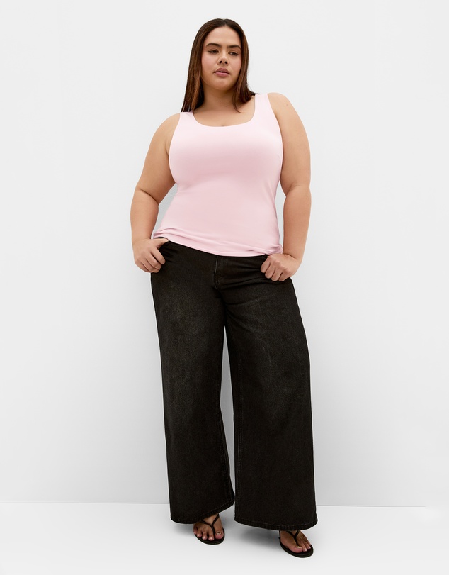 City Chic - Plus size Amelia Scoop Neck Tank - pink