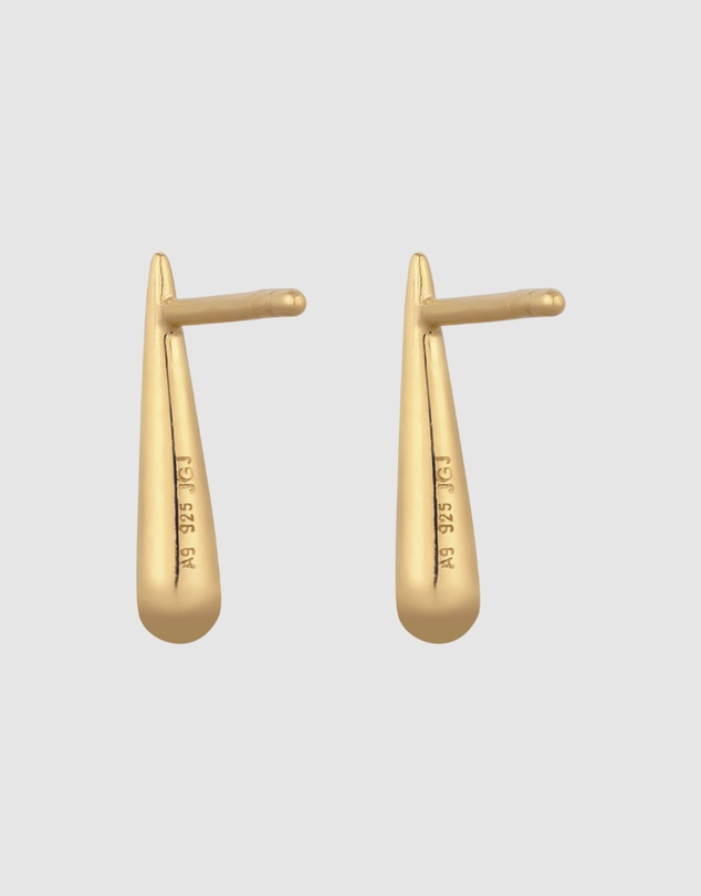 Elli Jewelry - Teardrop Stud Earrings in Gold-Plated 925 Silver
