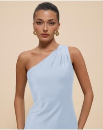 CHANCERY - Hallie Satin One Shoulder Drape Maxi Dress