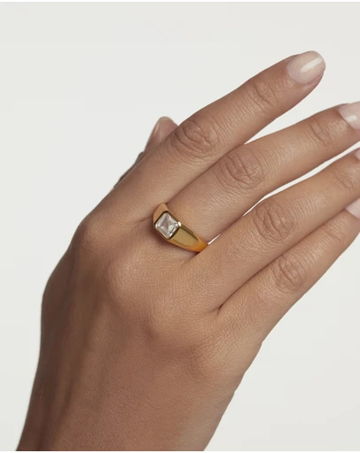 PDPAOLA - Square Shimmer Stamp Ring