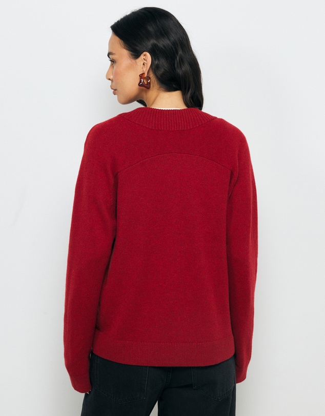 AERE - Nelu Merino Wool Blend V Neck Knit Jumper