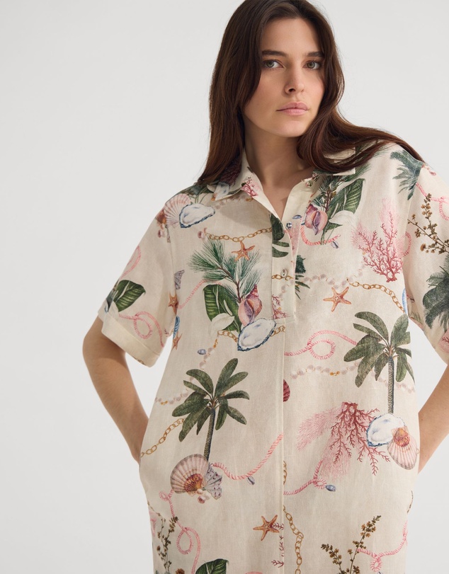 Oxford - Milos Printed Linen Mini Dress