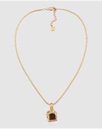 Haze & Glory - Textured Gold Smoky Quartz Necklace in 925 Silver