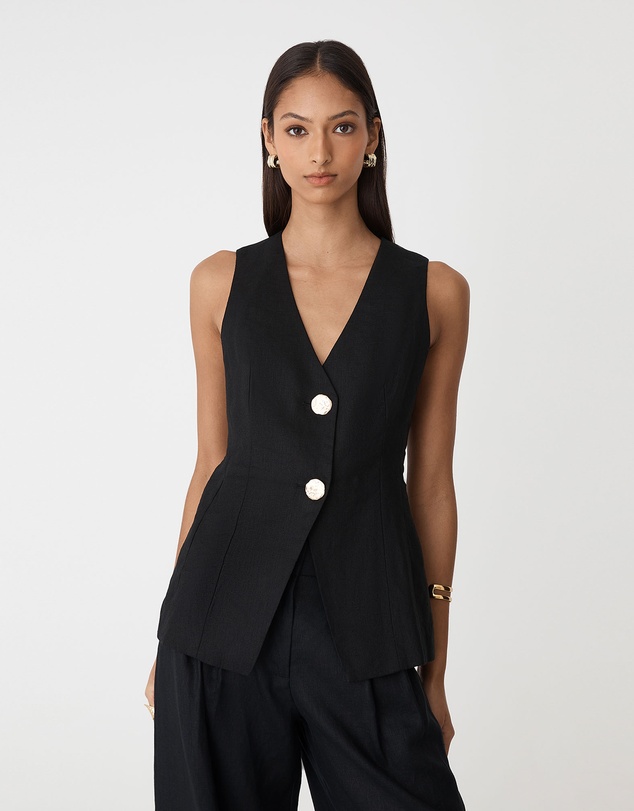 Forcast - Ami V-Neck Linen Vest