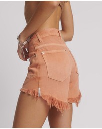 ONE TEASPOON - Bonitas High Waist Denim Shorts - Malta Orange